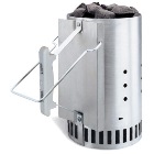 Place canister with coals on top of Weber Firestarters™ or crumpled newpapers and light.  It's that easy!
